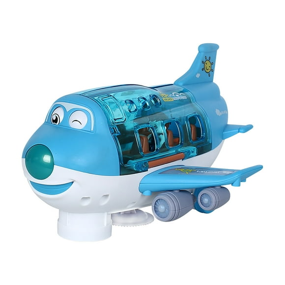 Black Friday TIMIFIS Toys Airplane Q Cute Passenger Aircraft Simulation Model Music Light 360 Rotating Children's Electric Toy Airplane Kids Christmas Gifts