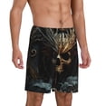 thumbnail image 2 of Gaeub Vintage Ornate Skull Print Men's Short Pajama Pants, Sleep Shorts, Household Pants, Casual Pants with Pockets-XX-Large, 2 of 6