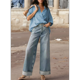 thumbnail image 5 of Blusa Informal Elegante para Mujer, de Negocios, de Corta, con Cuello en V y Tapeta, Camisa de Trabajo Azul L, 5 of 8