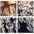 thumbnail image 4 of Lámpara de techo Chandelier Q&S en miniatura de cristal para dormitorio, color dorado, 4 of 7