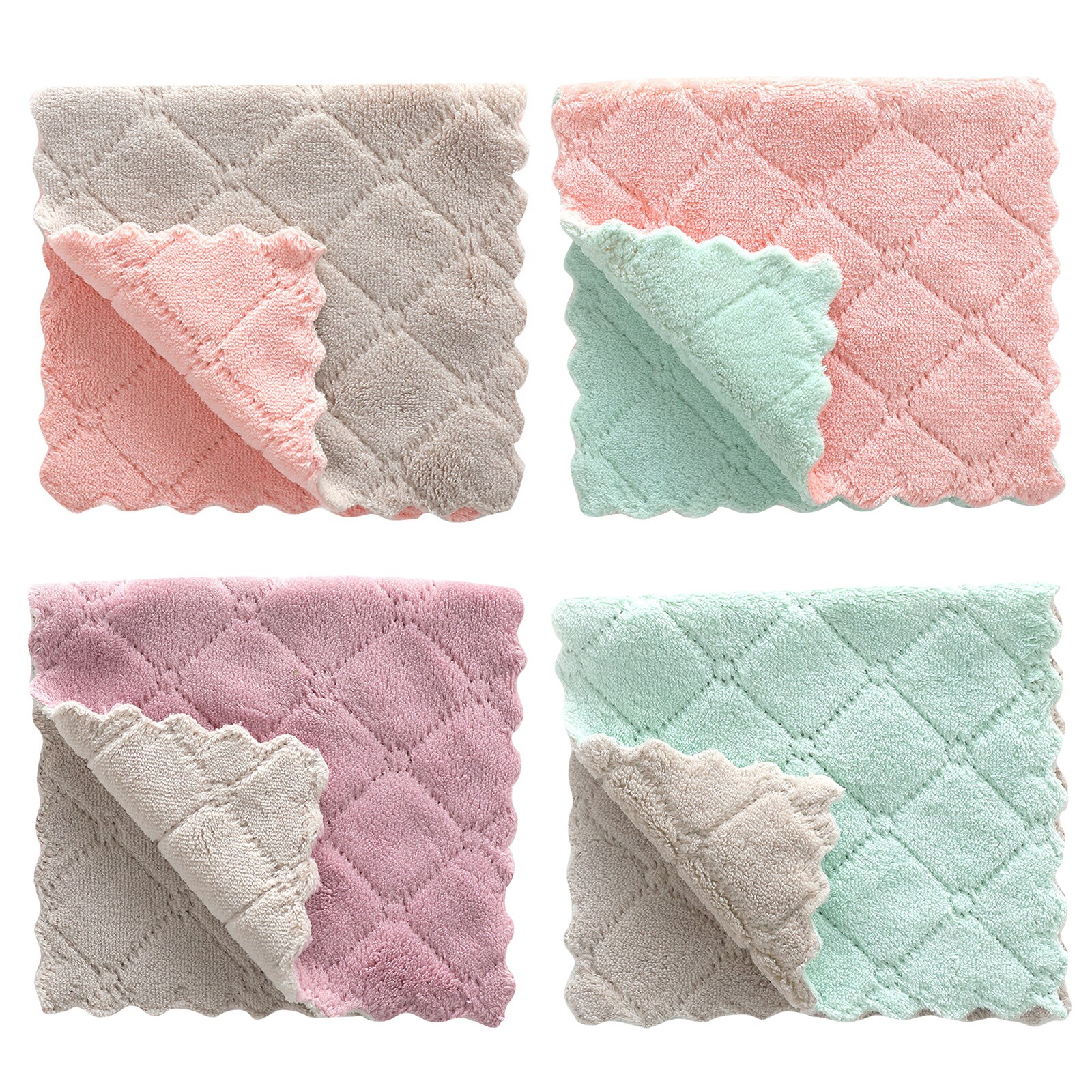 12 Pack Kitchen Cloth Dish Towels, Premium Dishcloths, Super Absorbent