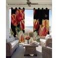 thumbnail image 6 of Luxury Tulip Floral Blackout Curtains for Bedroom Living Room Darkening Curtains 54 Inch Long Farmhouse Vintage Botanical Flowers Short Curtain for Small Window Treatment Grommet Drapes 52"x54"x2, 6 of 9