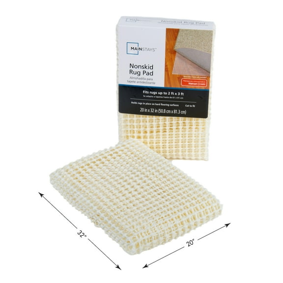 Mainstays 20" x 32" Non-Skid Non-Slip Cream Rug Pad