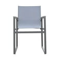 thumbnail image 4 of Patio Dining Chairs Outdoor - Set of 2 - Grey Sling Textilene - Wood Accent Arms - Modern Design, 4 of 6