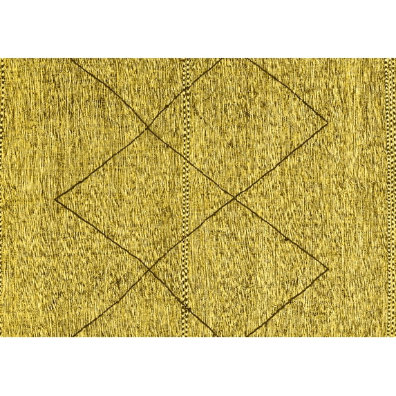 Ahgly Company Indoor Rectangle Abstract Yellow Modern Area Rugs, 7' x 9'