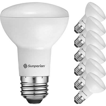 

SUNPERIAN 6 Pack BR20 LED Bulb 6W=50W 3500K Natural White 550 Lumens Dimmable Flood Light Bulbs for Recessed Cans Enclosed Fixture Rated Damp Rated UL Listed E26 Standard Base