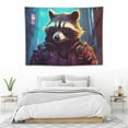 thumbnail image 3 of GOSMITH  Raccoon Tapestry, Cute Animal Tapestry Wall Hanging, Fluffy Raccoon Aesthetic Tapestries Wall Art Home Decor for Bedroom Living Room 40x30 Inch, 3 of 7