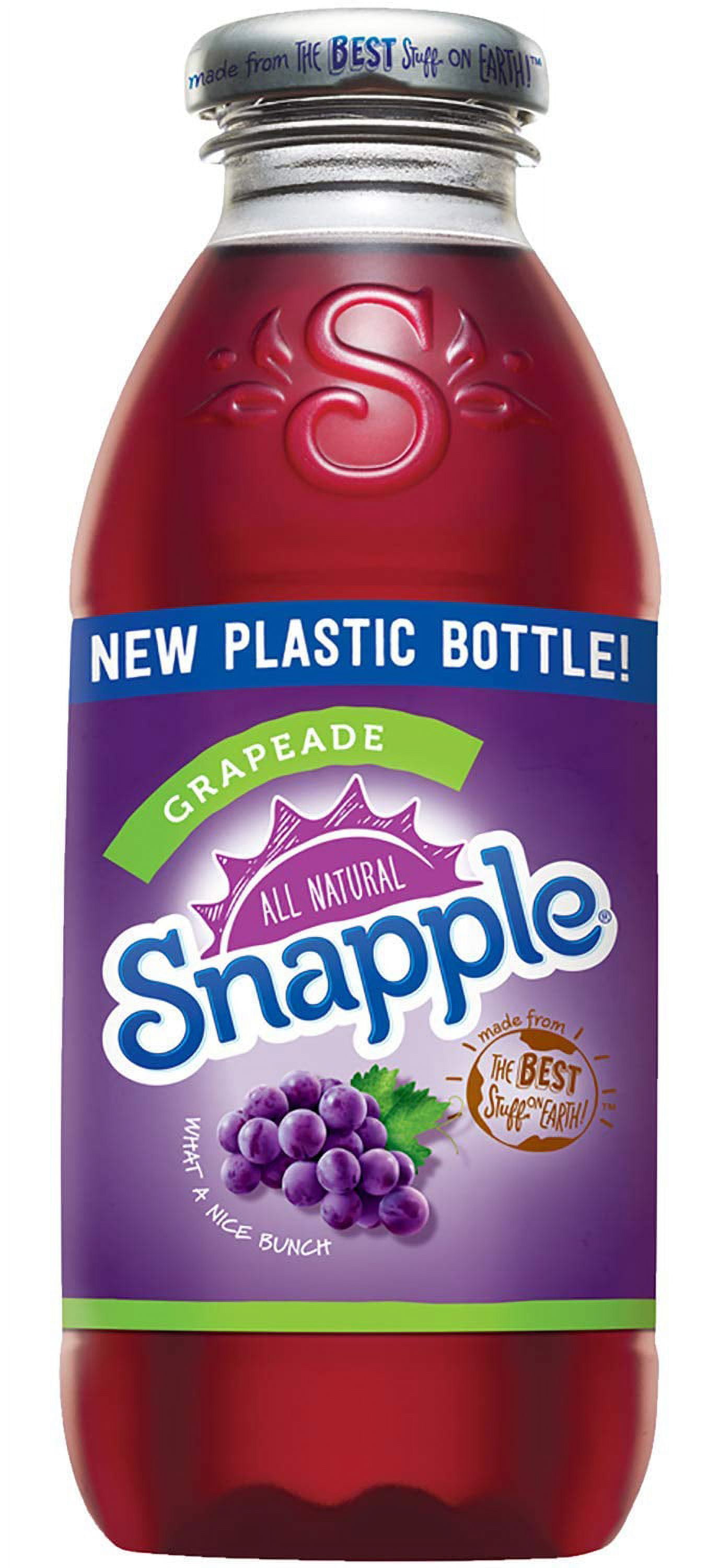Snapple All Natural Grapeade Juice on Clearance, 16oz Bottle (Pack of 8, Total of 128 Fl Oz)