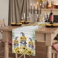 thumbnail image 2 of Table Runners 60 Inches Long Dress Scarves, Sunflower Gnomes Farmhouse Kitchen/Dining Table Runner, Small Coffee Tablerunners, Spring Eucalyptus Floral Gray Wooden 13x60 Inch, 2 of 9