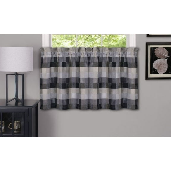 Traditional Elegance Yale - Window Curtain Tier Pair - 57x24 Black