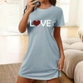 thumbnail image 2 of Chemises de Nuit pour Femmes Chemises de Sommeil en Coton Doux pour Femmes Chemises de Nuit à Manches Courtes pour Dormir Chemise de Nuit à Enfiler Douce Mignonne Imprimée Robe de Nuit Robes pour Femmes Vêtements de Nuit Robe de Pyjama Gris Foncé m, 2 of 5