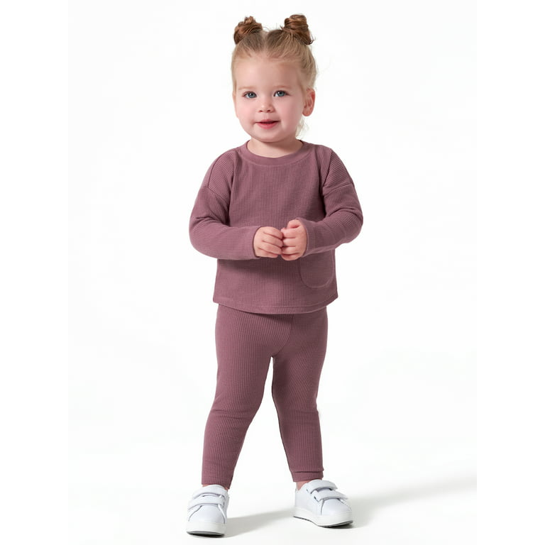 Zara Baby Leggings Toddler Girls 2-3T Red Maroon Waffle Knit Legging Pants  Kids