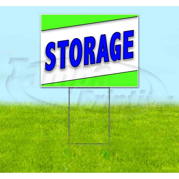 Storage Green (18" x 24") Yard Sign, Includes Metal Step Stake