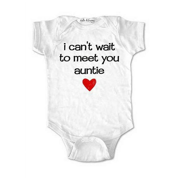 I can't wait to meet you auntie - surprise baby birth pregnancy announcement - White Newborn Bodysuit