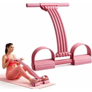 Pedal Resistance Band with Handle, 3 in 1 Exercise Band with Detachable Handles, 4 Tube Home Workout Equipment for Women, Sit Up Assistant, Chest Expander Fitness Trainer