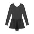 thumbnail image 5 of YONGHS Women's Oil Glossy Long Sleeves Tank Dress Ruffled Fitness Sports Skater Dresses Black L, 5 of 7