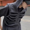 thumbnail image 6 of Joernso American Hip-Hop Skull Rib Vest Men Sleeveless Hooded Retro Vest Jacket Solid Color Pullover Style Vest Coat, 6 of 8