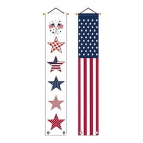 Bfogop 4th of July Door Banner Stars Stripe Hanging Banner Independence Day Memorial Day Patriotic Porch Sign Home Yard Indoor Outdoor Decoration 12 x 71 Inch