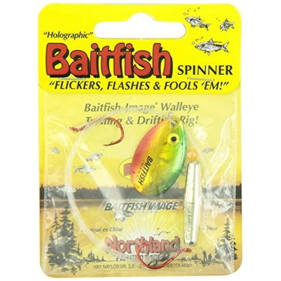 Northland Tackle Baitfish Float'n Spin Rig, Gold Perch, 4 Hook