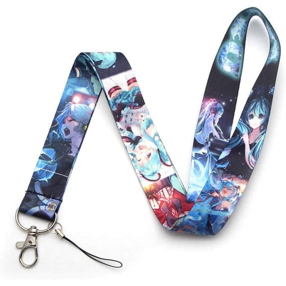 Anime Source Hatsune Miku CV01 Vocaloid Anime Manga Series Character Lanyard Keychain ID Badge Holder