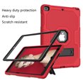 thumbnail image 3 of Tarise for Apple iPad 10.2" Case 9th/8th/7th Generation (2021/2020/2019) with Foldable Kickstand Hard Back Shockproof Shell Silicone Heavy Duty Rugged Protective Hybrid Slim Stand Cover, Red + Black, 3 of 7