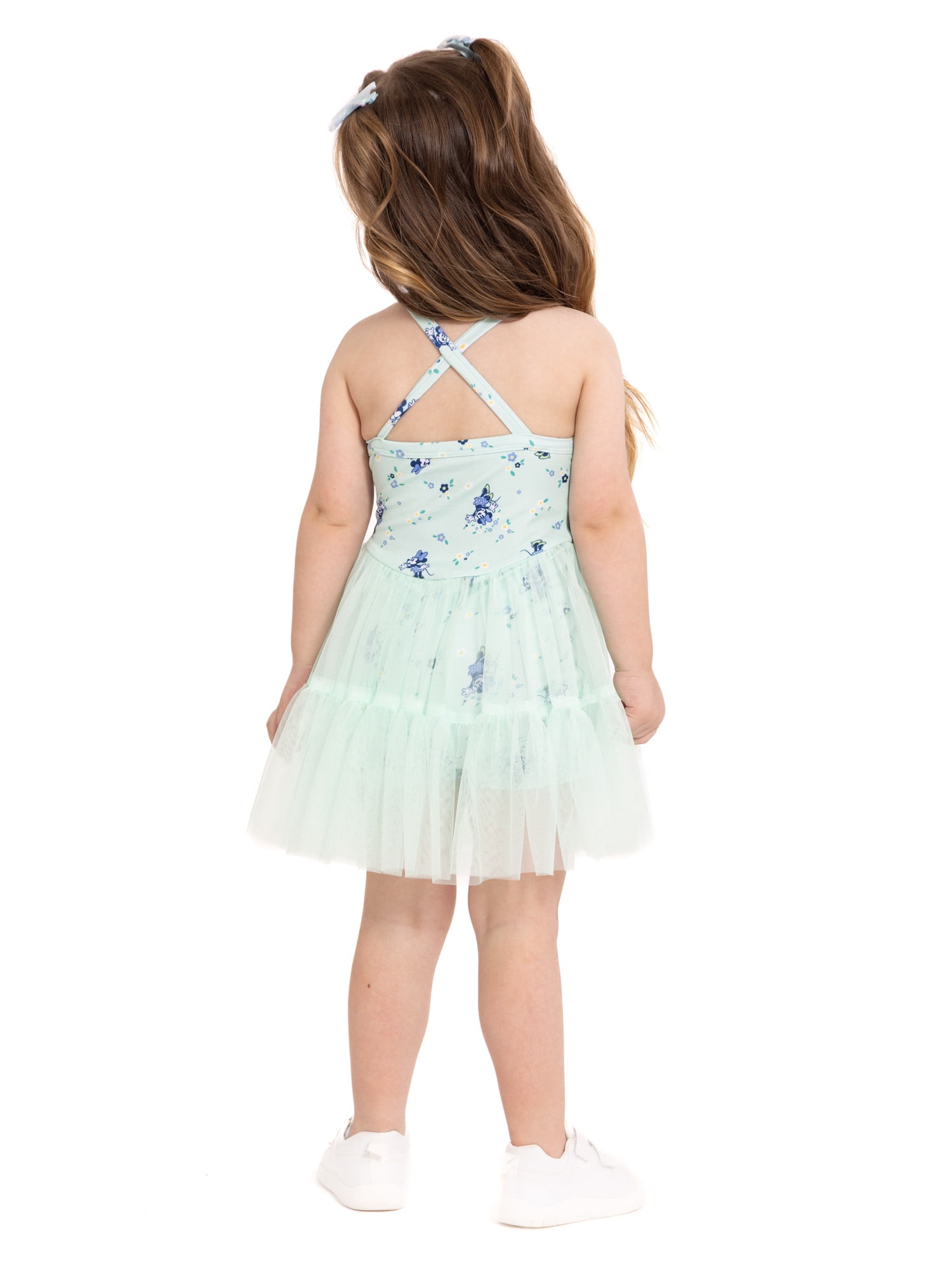 Minnie Mouse Toddler Girls' Sleeveless Romper with Tulle Skirt, Sizes 12M-5T