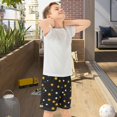 thumbnail image 5 of Yellow White Star Pattern Athletic Shorts Breathable with Comfort Fit Drawstring Casual Sweatshorts Medium, 5 of 9