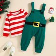 thumbnail image 5 of Mercatoo Toddler Boys Girls Long Sleeve Christmas Striped Prints Shirt Tops Suspender Pants Baby Boy Girl Clothes, 5 of 9