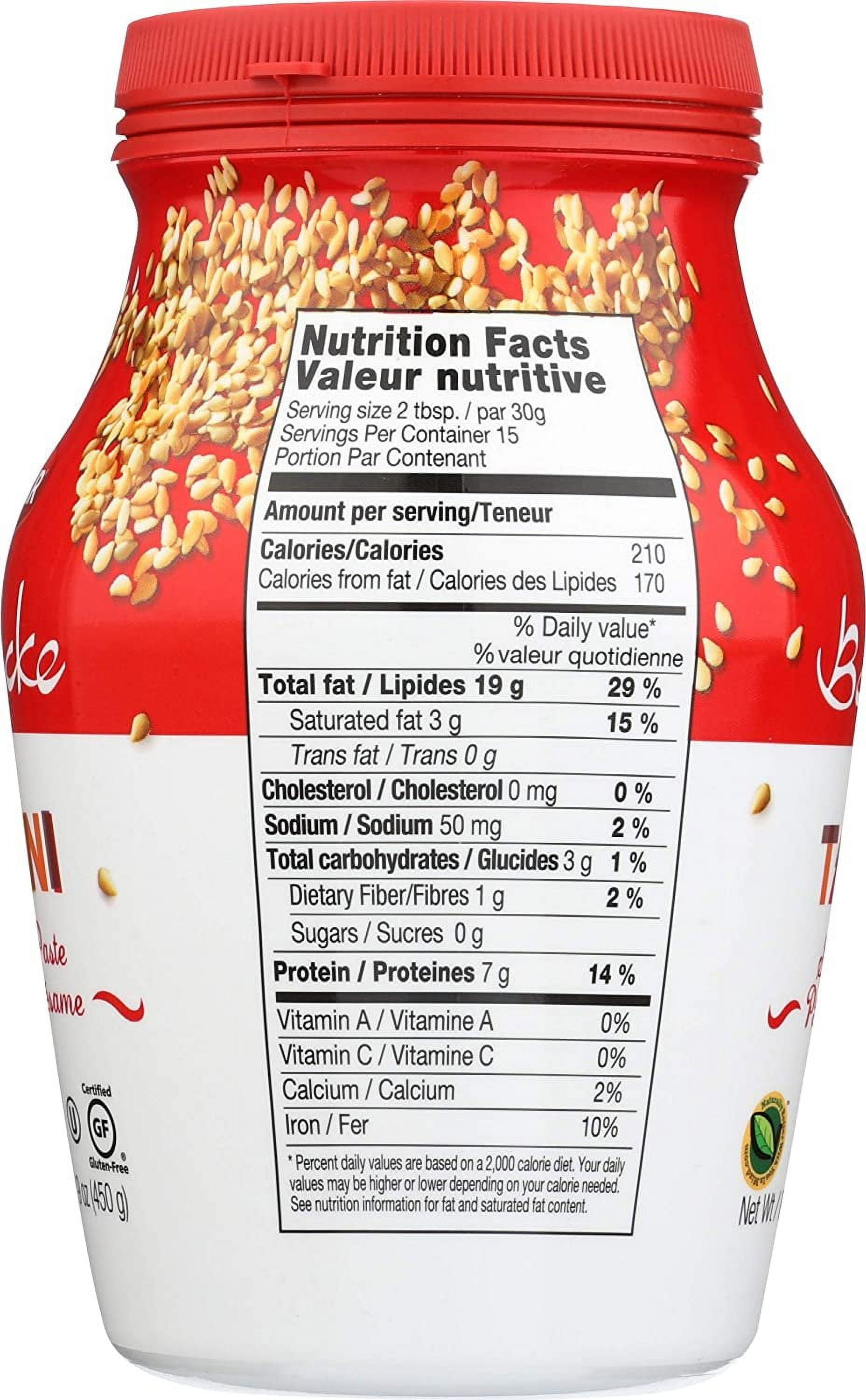 (2 pack) Haddar by Baracke 100% Pure Ground Sesame Tahini, 15.9 oz