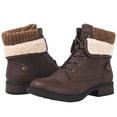 thumbnail image 1 of GLOBALWIN Women's lace Up Boots for Women with Low Heel 9M Brown, 1 of 7
