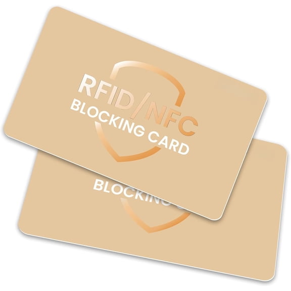 RFID Blocking Card 2 Pack, Card Protects Entire Wallet, Credit Debit Card Protector, Anti- NFC Contactless Blocker