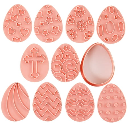 

10pcs Biscuit Mould Easter Cookie Cutters Cookie Pressing Cutter Embossing Mold