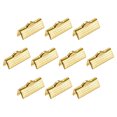 thumbnail image 1 of Unique Bargains 50Pack Ribbon Crimp Clamp Ends 16mm Cord End Clasp for DIY Craft Gold Tone, 1 of 7