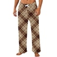 thumbnail image 3 of Trgacdwlo Men Flannel Pajama Pants Plaid Print Fuzzy Sleepwear Mens Pajama Pants Fleece Elastic Waist Fall Winter Comfy Lounge Pants Men, 3 of 6