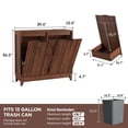 thumbnail image 2 of Conate Kitchen Double Tilt Out Trash Can Cabinet, Farmhouse 13 Gallon Hidden Garbage Bin Storage Cabinet with Odor Control, Brown, 2 of 6