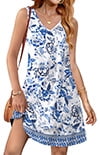 White Blue Floral