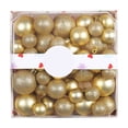 thumbnail image 1 of RBCKVXZ 44 bolas navideñas de tres tamaños y dos estilos en caja, irrompibles, colgantes, doradas, brillantes, para fiestas y festividades., 1 of 8