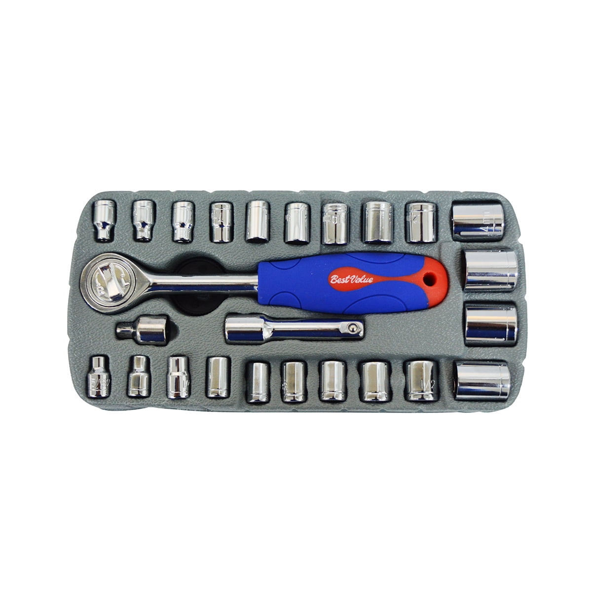 Best Value H0183001 1/4 in. and 3/8 in. Drive Sockets Metric and SAE 27-Piece Set
