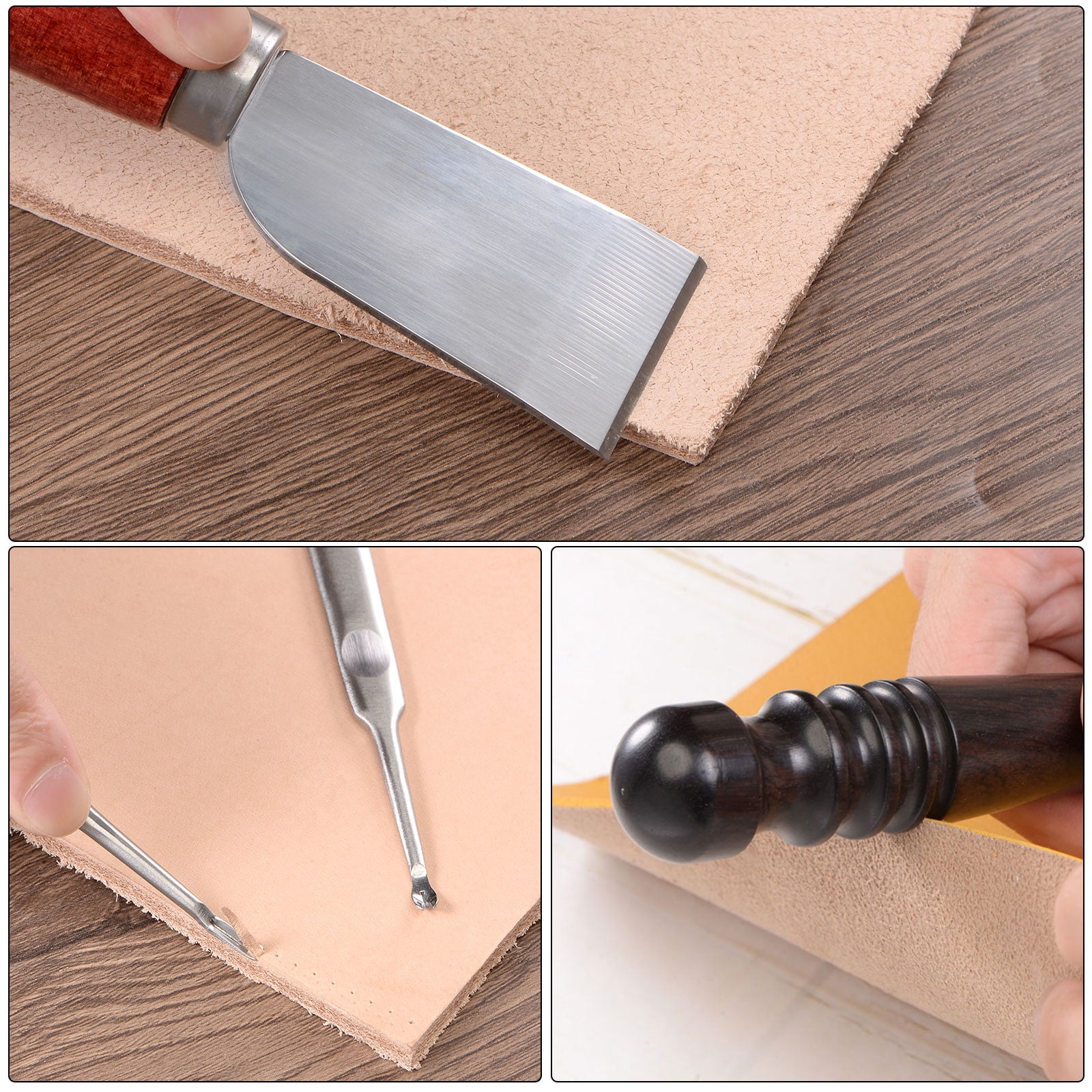 Leather Knife Set, Edge Bevelers Cutting Knife Burnisher Tool for DIY Craft