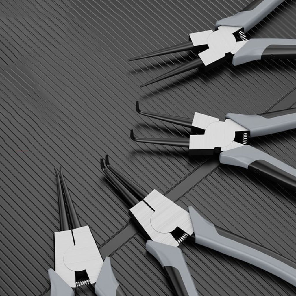 BQBQERT Retaining Rings Pliers Set with Comfortable Grip Handle, 4Pcs for Rings Removal, High Carbon Steel, Includes Pouches