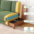 thumbnail image 3 of Patbrela 101" Oversized Corduroy Sofa with Storage, 24" Extra Deep Seat Couch, Comfy Upholstered with Cup Holder, 2 Pillows, Green, 3 of 11