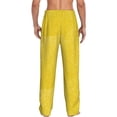 thumbnail image 3 of Daiia Yellow Glitter Men's Sleep Pant with Pockets and Drawstring,Pajama Pants-Large, 3 of 9