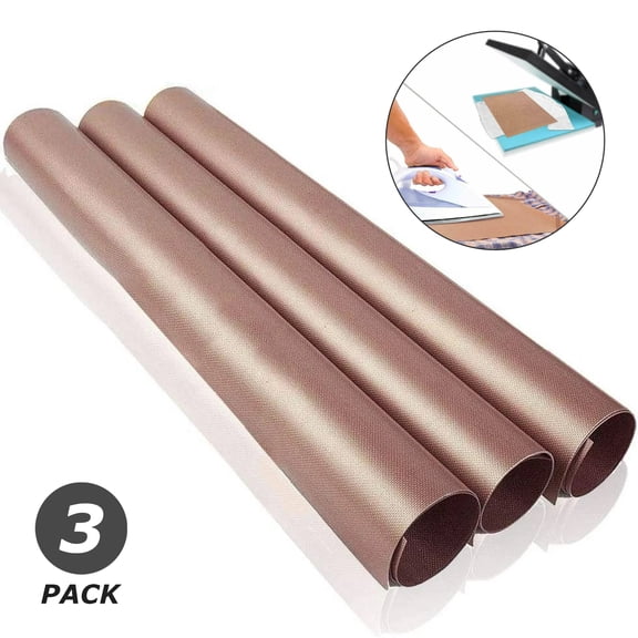 Q&Q BASICS 16 x 20" PTFE Teflon Sheet for Heat Press, Heat Transfer Paper Washable Non-Stick Reusable Oven Liners (3 Pack)