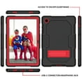thumbnail image 4 of Dteck Case For Samsung Galaxy Tab A8 10.5" X200/X205/X207,Shockproof 3-Layer Protection Rubber Rugged Case Heavy Duty Kickstand Cover for Galaxy Tab A8 10.5-inch (2022),Black+Red, 4 of 7