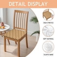 thumbnail image 2 of Beige Buffalo Seat Covers for Dining Room Chairs Set Of 4,Stretch Printed Washable Chair Seat Cover with Elastic Ties and Button,Removable Waterproof Couch Cushion Covers, 2 of 6