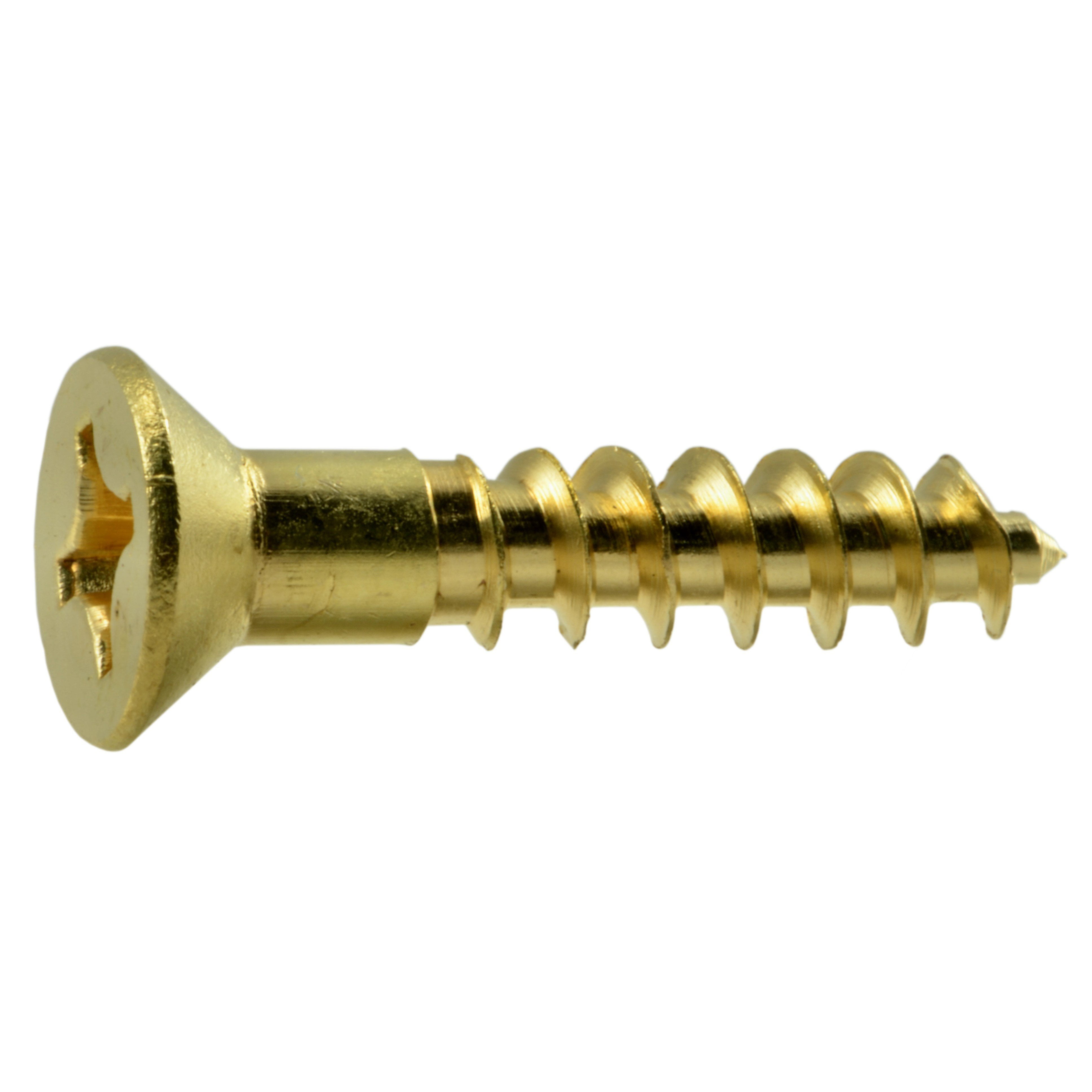 #10x1-3/4 Flat Head Slotted Wood Screws Solid Brass 10 