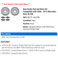 thumbnail image 2 of Rear Brake Pad and Rotor Kit - Compatible with 2008 - 2012 Mercedes-Benz GL550 - Dynamic Friction, 2 of 2