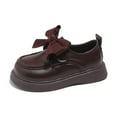 thumbnail image 6 of Miluxas Girl's Loafers Slip on Bowknot Shoes Flats Round Toe Wedding School Uniform Dress Shoes (Toddler/Little Kid/Big Kid) Brown 35(35), 6 of 6