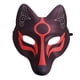 thumbnail image 1 of cara de zorro japonesas cara de media cara Anime Animal Cosplay para hombres Mujeres Baile de disfraces Disfraz Negro Hugo Cosplay de la cubierta del zorro, 1 of 10