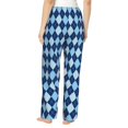 thumbnail image 3 of Picia Blue Squares Womens Soft Woven Cotton Elastic Waistband Sleep Pajama Pant Lounge Sleep Pant With Pockets And Drawstring-X-Large, 3 of 9